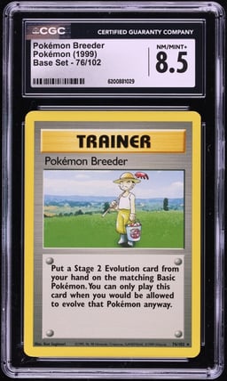 1999 Pokemon Base Set Pokemon Breeder #76 CGC 8.5 NM-MT+