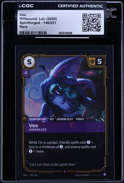 2026 Riftbound League Of Legends LoL Spiritforged Vex #146 CGC AUTH
