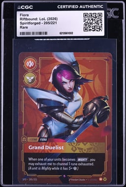2026 Riftbound League Of Legends LoL Spiritforged Fiora #205 CGC AUTH