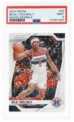 2024 Panini Prizm Prizms White Sparkle Bilal Coulibaly #36 PSA 9