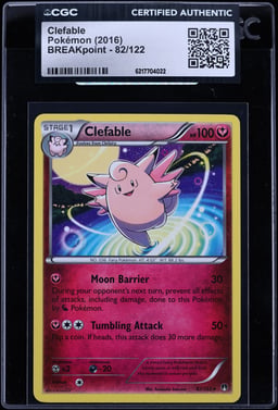 2016 Pokemon XY Breakpoint Clefable #82 CGC AUTH