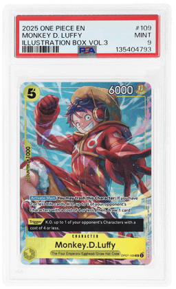 2025 One Piece Promos Illustration Box Volume 3 Monkey D. Luffy #OP07-109 PSA 9
