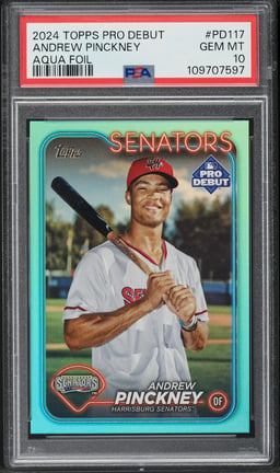 2024 Topps Pro Debut Aqua Foil Andrew Pinckney PROSPECT /75 #PD-117 PSA 10 GEM