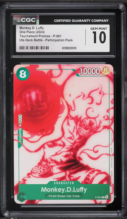 2024 One Piece Tournament Promo Starter Deck Green Uta Monkey D. Luffy #P-061 CGC 10 GEM MINT