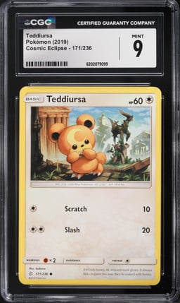 2019 Pokemon Cosmic Eclipse Teddiursa #171 CGC 9 MINT