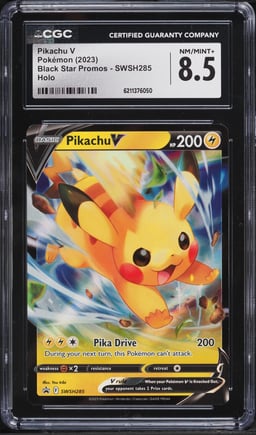 2023 Pokemon Sword & Shield Promo Crown Zenith Holo Pikachu V #SWSH285 CGC 8.5 NM-MT+