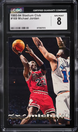 1993 Stadium Club Basketball Michael Jordan #169 CGC 8 NM-MT
