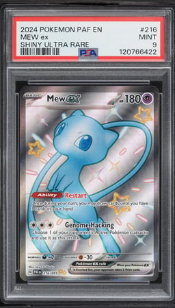2024 Pokemon Scarlet & Violet Paldean Fates Full Art Shiny Mew Ex #216 PSA 9 MINT