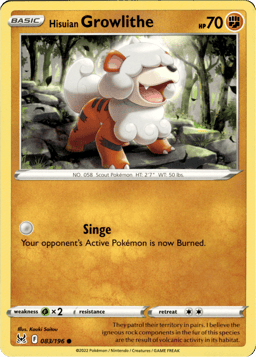 2022 Hisuian Growlithe #83 Lost Origin