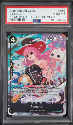 2025 One Piece Premium Best Selection Vol 4 Alt Art Perona #OP10-092 PSA 10 GEM MINT
