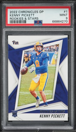 2022 Panini Chronicles Rookies & Stars Draft Picks Kenny Pickett ROOKIE #1 PSA 9 MINT