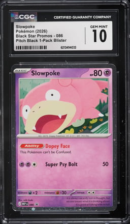 2026 Pokemon Mega Evolution Black Star Promo Pitch Black 1-Pack Blister Slowpoke #086 CGC 10