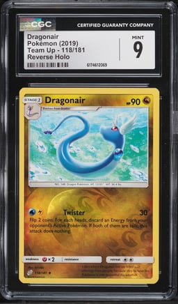 2019 Pokemon Team Up Reverse Holo Dragonair #118 CGC 9 MINT