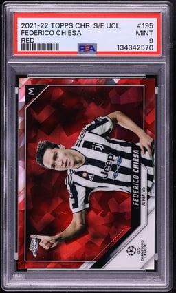 2021 Topps Chrome Sapphire Edition UEFA Red Federico Chiesa 1/5 #195 PSA 9 MINT