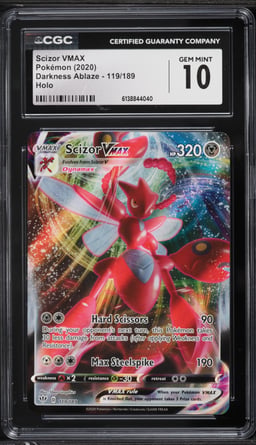 2020 Pokemon Sword & Shield Darkness Ablaze Full Art Scizor VMAX #119 CGC 10 GEM MINT