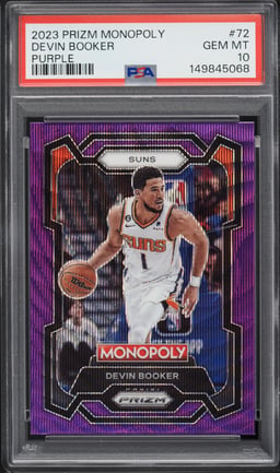 2023 Panini Prizm Monopoly Purple Devin Booker #72 PSA 10 GEM MINT