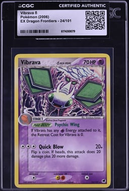2006 Pokemon Ex Dragon Frontiers Vibrava #24 CGC AUTH