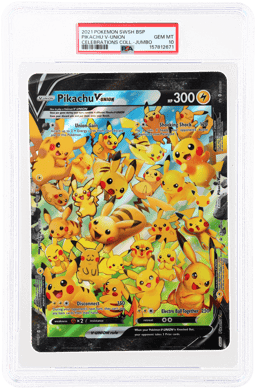 2021 Pokemon Sword and Shield Black Star Promo Celebrations Collection Jumbo Pikachu V-Union PSA 10