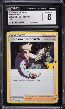 2021 Pokemon Sword & Shield Celebrations Holo Professor's Research #23 CGC 8 NM-MT