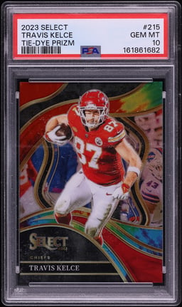 2023 Select Club Level Tie-Dye Prizm Travis Kelce /25 #215 PSA 10 GEM MINT