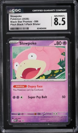 2026 Pokemon Mega Evolution Promo Pitch Black Slowpoke #86 CGC 8.5 NM-MT+