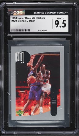 1998 Upper Deck MJ Stickers Michael Jordan #129 CGC 9.5 MINT+