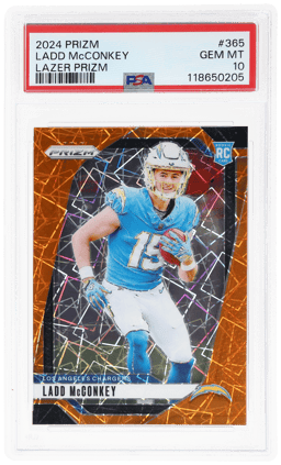 2024 Panini Prizm Lazer Ladd Mcconkey #365 PSA 10