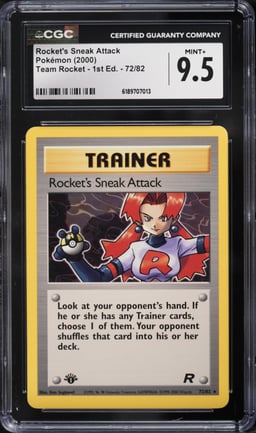 2000 Pokemon Team Rocket 1st Edition Rocket's Sneak Attack #72 CGC 9.5 MINT+