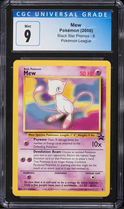 2000 Pokemon League Black Star Promo Mew #8 CGC 9 MINT