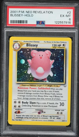 2001 Pokemon Neo Revelation Holo Blissey #2 PSA 6 EXMT