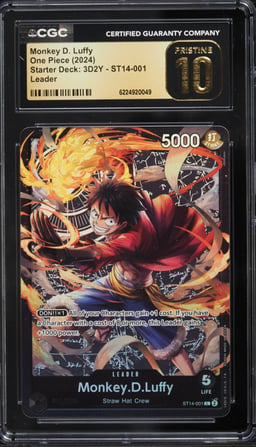 2024 One Piece Japanese Starter Deck 3D2Y Leader Monkey D. Luffy #ST14-001 CGC 10 PRISTINE