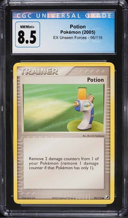 2005 Pokemon EX Unseen Forces Potion #95 CGC 8.5 NM-MT+