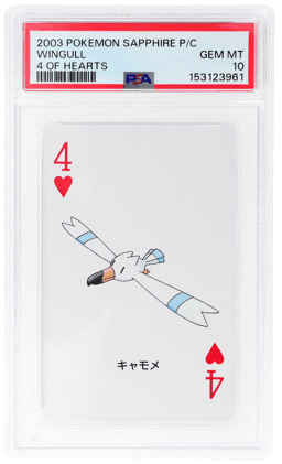 2003 Pokemon Sapphire Version Playing Cards 4 of Hearts Wingull PSA 10
