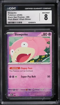 2026 Pokemon Mega Evolution Promo Pitch Black Slowpoke #86 CGC 8 NM-MT