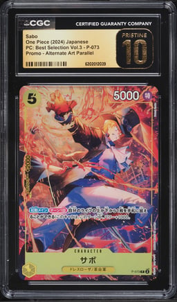 2025 One Piece Japanese Promo Premium Best Selection Vol. 3 Alt Art Sabo #P-073 CGC 10 PRISTINE