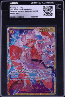 2024 One Piece Japanese Premium Best Monkey D. Luffy #OP05-119 CGC AUTH