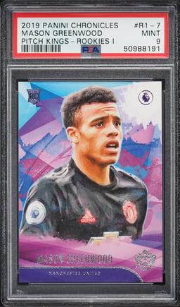 2019 Panini Chronicles Pitch Kings Mason Greenwood ROOKIE #R1-7 PSA 9 MINT
