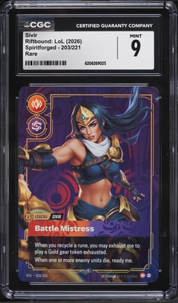 2026 Riftbound League Of Legends LoL Spiritforged Sivir #203 CGC 9 MINT