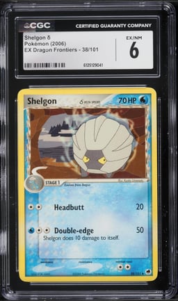 2006 Pokemon EX Dragon Frontiers Shelgon #38 CGC 6 EXMT