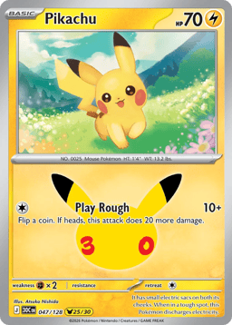 2026 Pikachu #47 30th Celebration