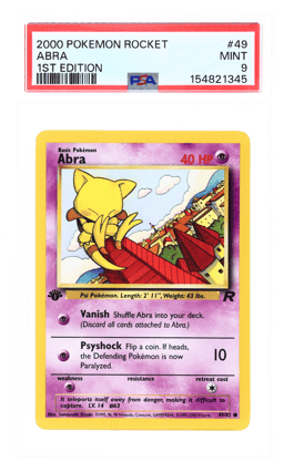2000 Pokemon Team Rocket 1st Edition Abra #49 PSA 9