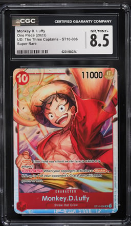 2023 One Piece UD The Three Captains SR Monkey D. Luffy #ST10-006 CGC 8.5 NM-MT+