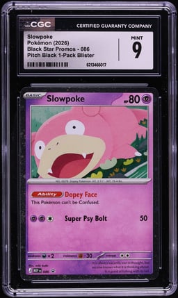2026 Pokemon Mega Evolution Black Star Promo Pitch Black 1-Pack Blister Slowpoke #086 CGC 9