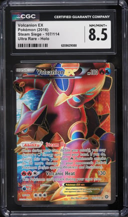 2016 Pokemon XY Steam Siege Full Art Volcanion Ex #107 CGC 8.5 NM-MT+