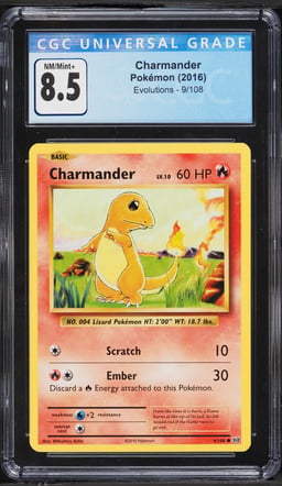 2016 Pokemon XY Evolutions Charmander #9 CGC 8.5 NM-MT+