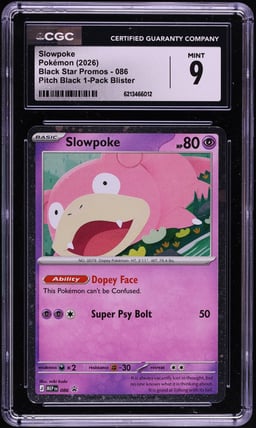 2026 Pokemon Mega Evolution Black Star Promo Pitch Black 1-Pack Blister Slowpoke #086 CGC 9