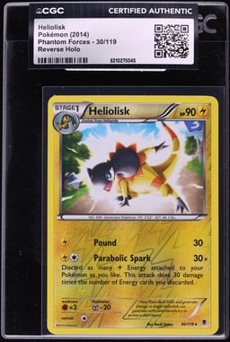 2014 Pokemon XY Phantom Forces Reverse Holo Heliolisk #30 CGC AUTH