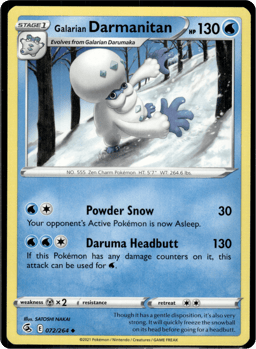 2021 Galarian Darmanitan #72 Fusion Strike