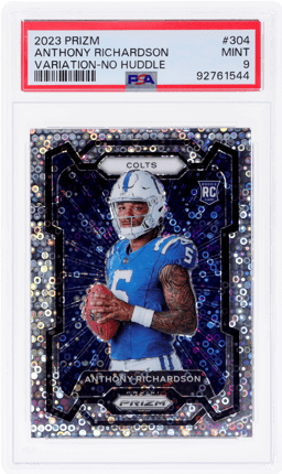 2023 Panini Prizm Rookie Variation No Huddle Prizm Anthony Richardson #304 PSA 9