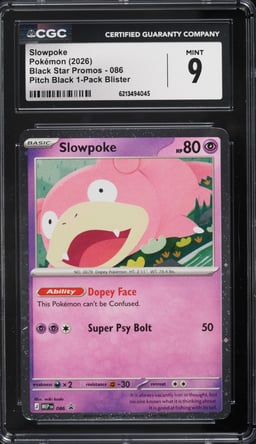 2026 Pokemon Mega Evolution Black Star Promo Pitch Black 1-Pack Blister Slowpoke #086 CGC 9